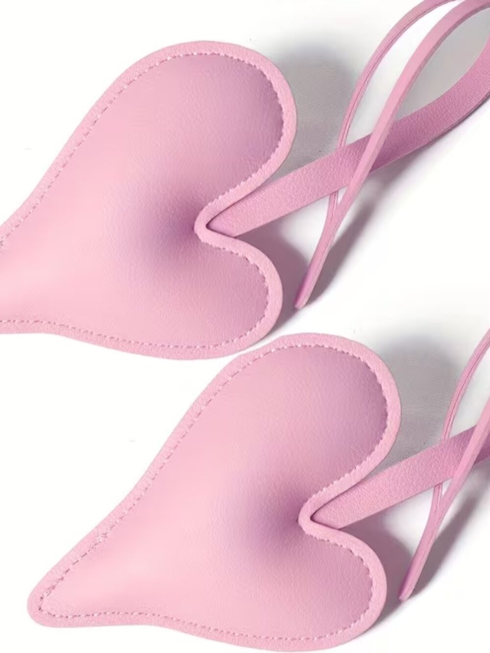 PINK HEART BAG CHARM IN FAUX LEATHER